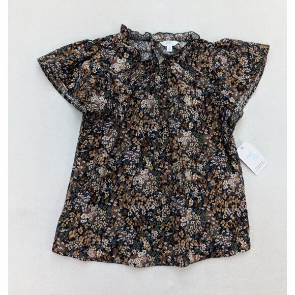 Time and Tru Tops - Time and Tru Women's Top Size S 4-6 Blue Floral Bohemian NEW